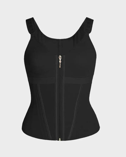 Double-layer waist shaper with tummy control and bra