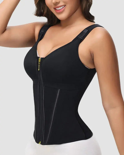 Double-layer waist shaper with tummy control and bra
